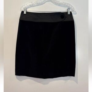 Behnaz Sarafpour‎ Target Black Velvet Satin Pencil Skirt Juniors Size 7 (1030)
